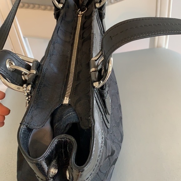 Coach Monogram Shoulder Tote bag signature black - Picture 13 of 16